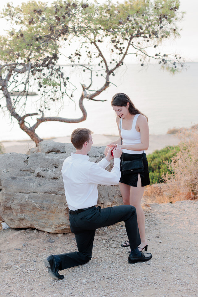 Engagement in Athenian Riviera Proposal Photo Session Greece
