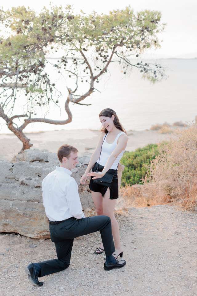 Engagement in Athenian Riviera Proposal Photo Session Greece